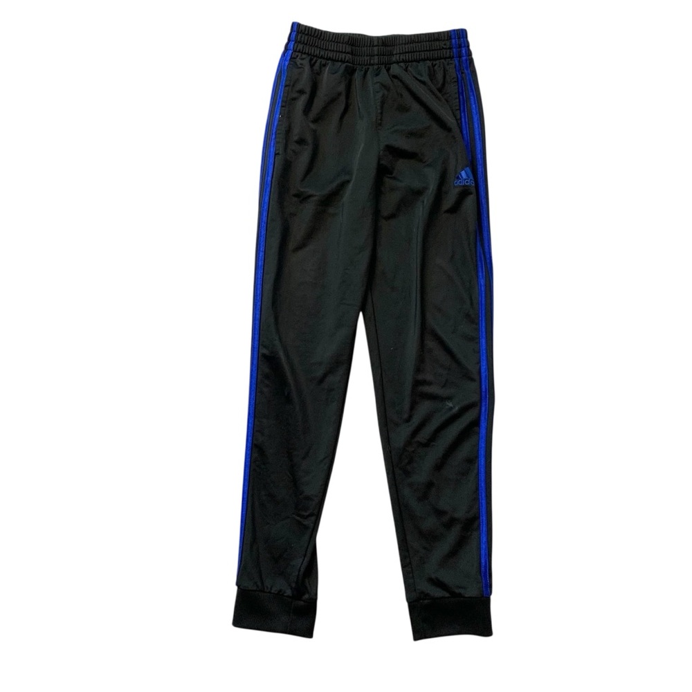 Adidas Kids Black & Blue Sweatpants Size Medium 10/12 Sporty Stripes